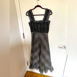 Ganni Seersucker Check Maxi Dress